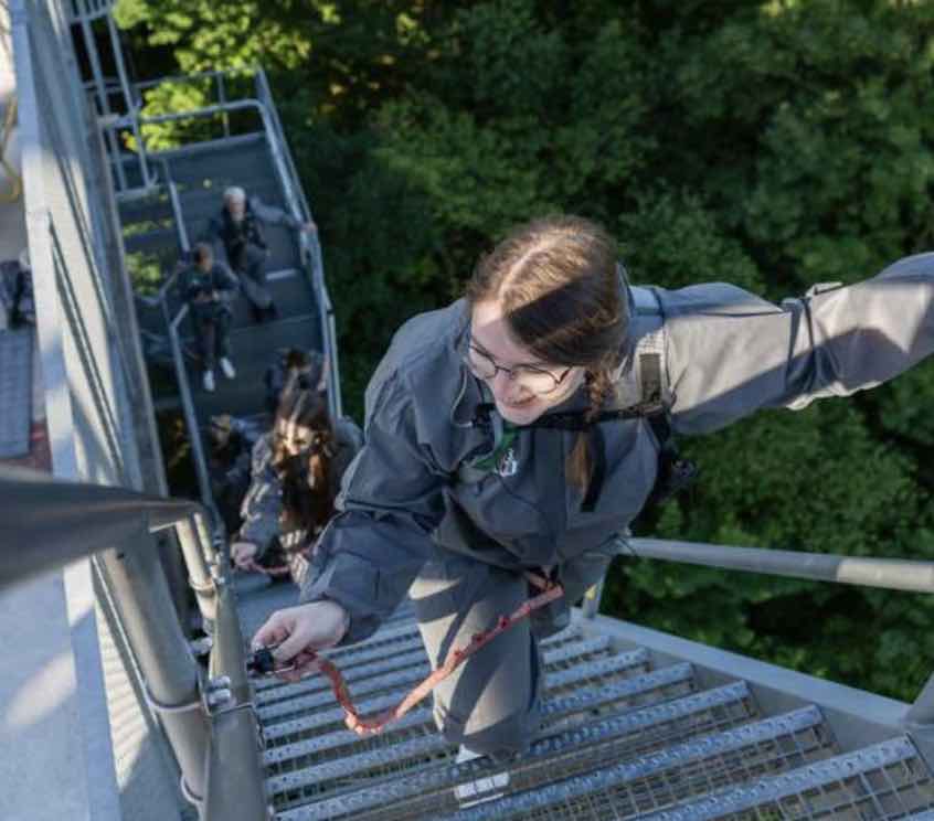 Bridgewalking op ad trapper til lillebæltsbroen