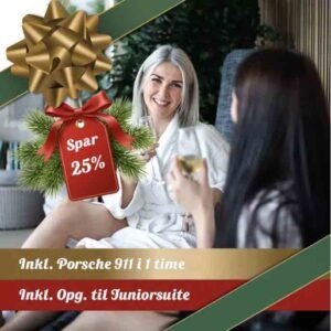 Romantisk ophold for 2 personer med spa og Porche i en time som gave